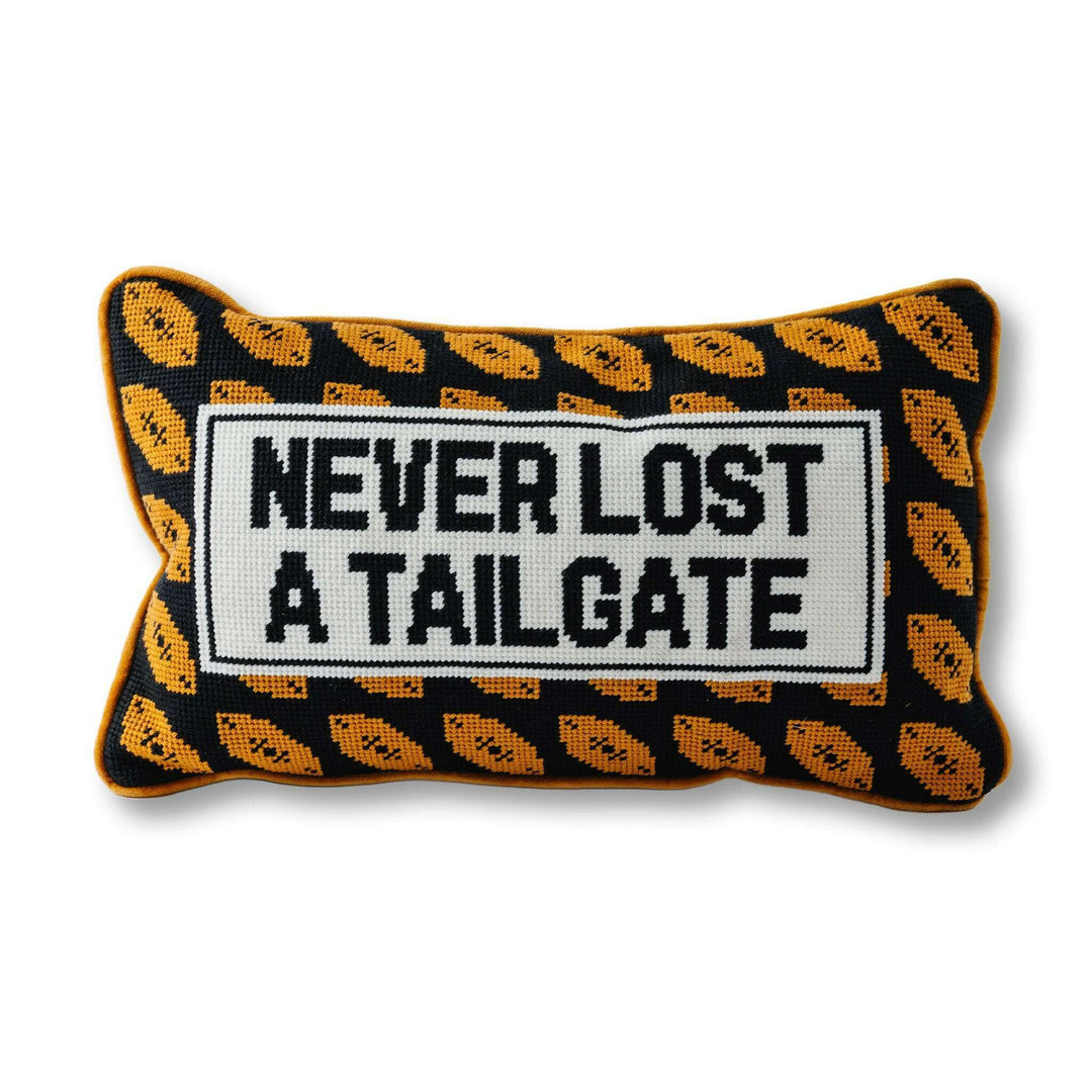 Never Lost A Tailgate Needlepoint Pillow