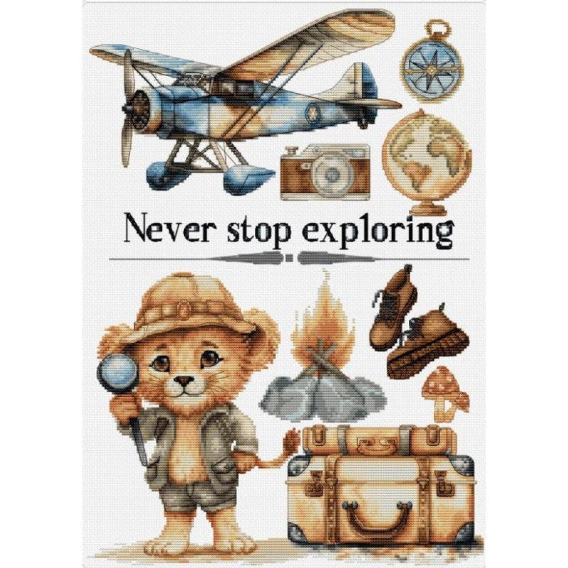 Never Stop Exploring B1408L Counted Cross-Stitch Kit