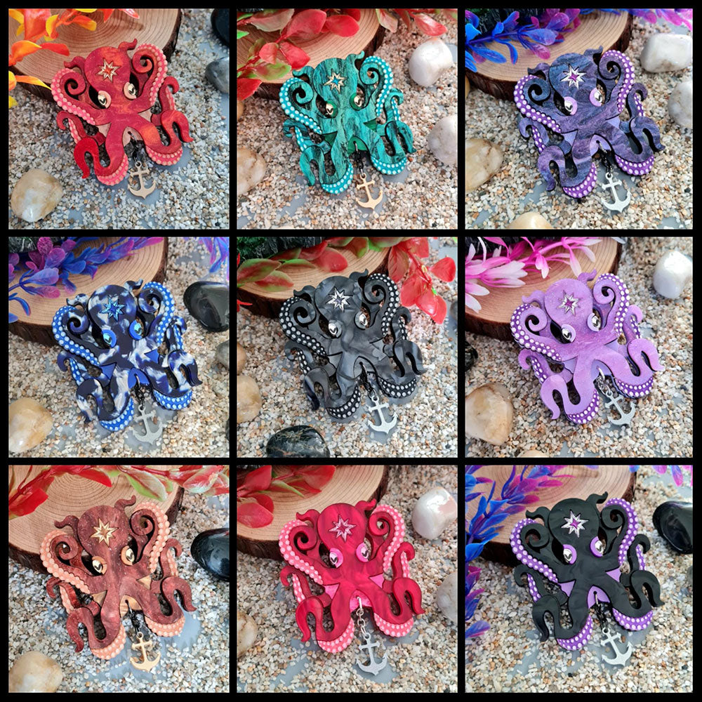 Octopus Brooch by Cherryloco Jewellery image 1