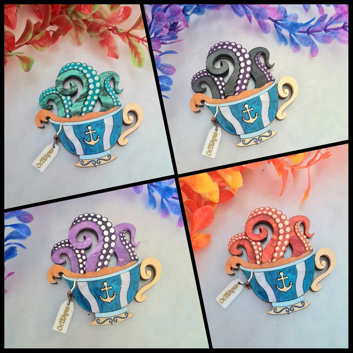 Octopus Teacup Necklace by Cherryloco Jewellery image 3