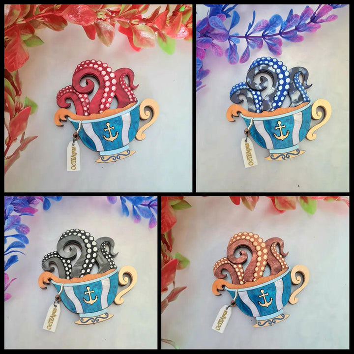 Octopus Teacup Brooch by Cherryloco Jewellery image 5