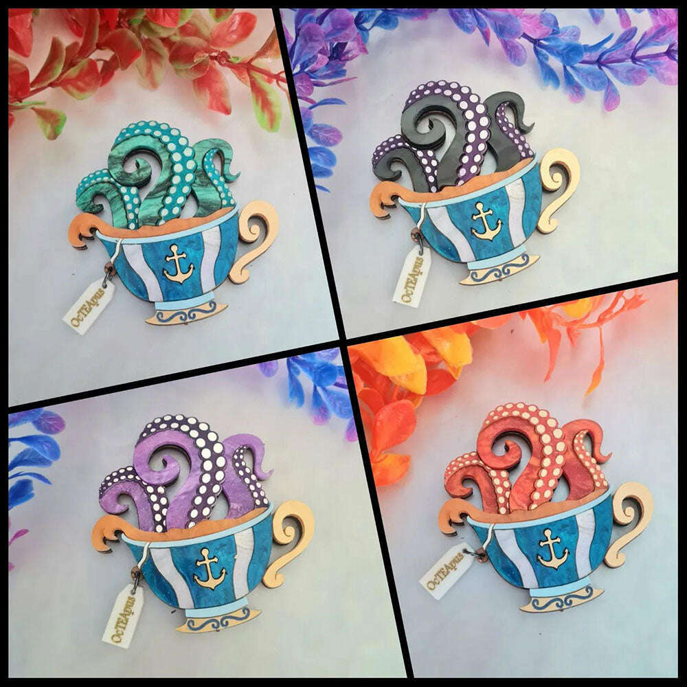 Octopus Teacup Necklace by Cherryloco Jewellery image 3