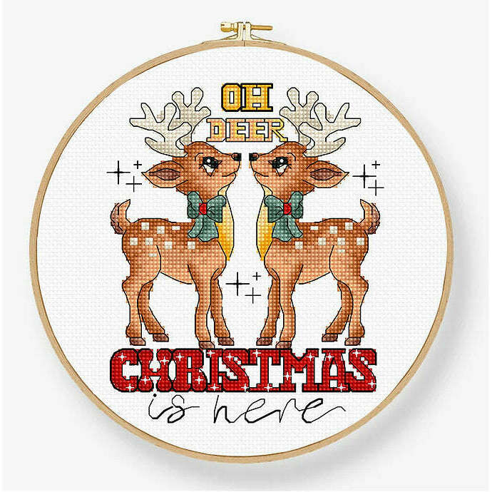 Oh Deer Christmas Is Here L9912 Counted Cross Stitch Kit