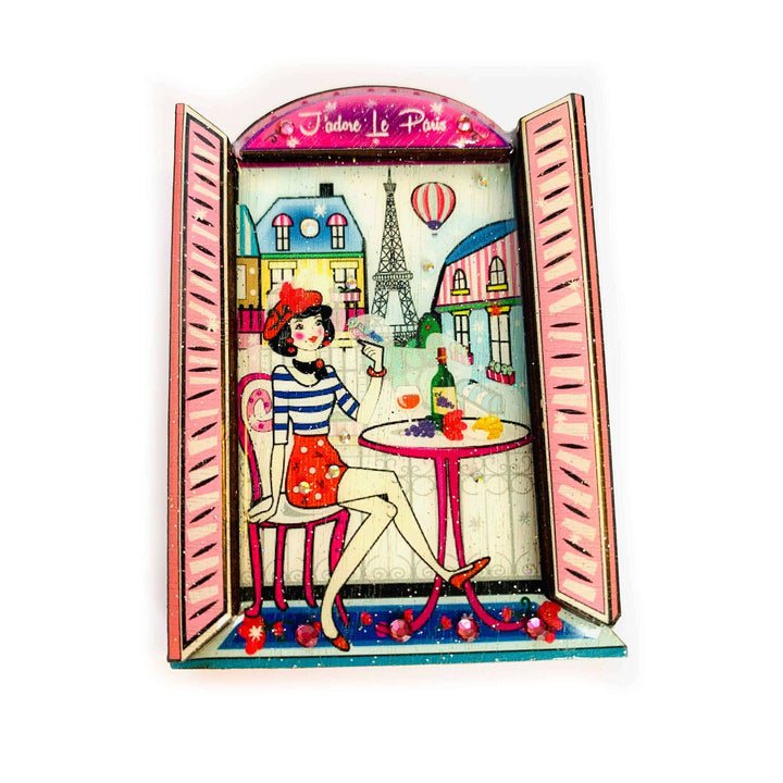 Oh la la Paris Scene Brooch by Rosie Rose Parker