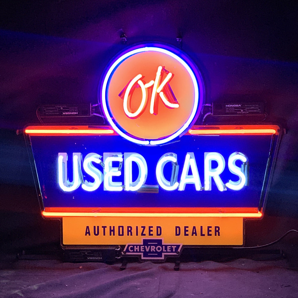 OK Used Cars Authorized Dealer Chevrolet Neon Signs Light