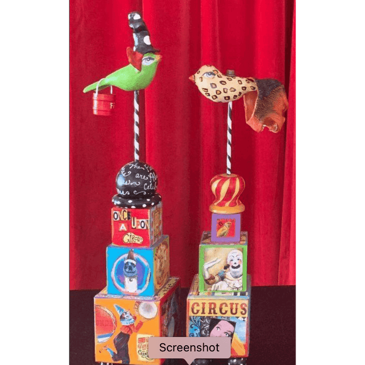 Exclusive Kim Collister Set of 2 Multi-Media Art Sculptures - Quirks!