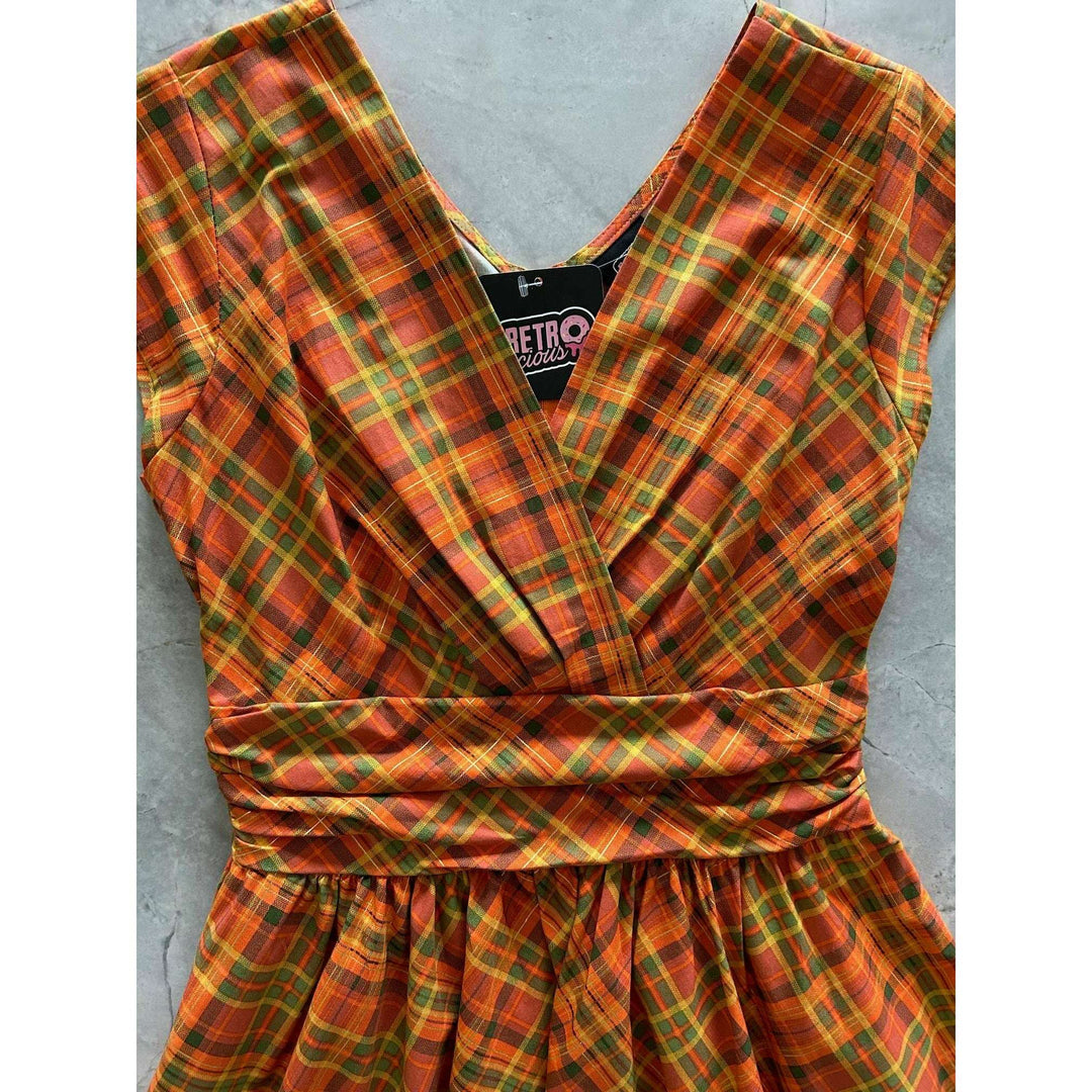 Orange Plaid Greta Dress