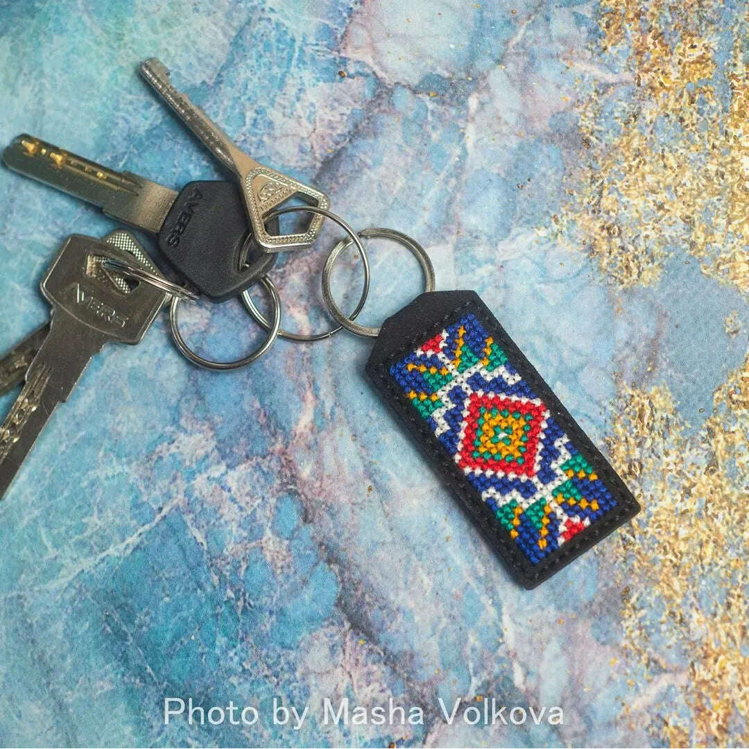 Ornament Key Chain Cross-stitch kit on artificial leather FLHL-021