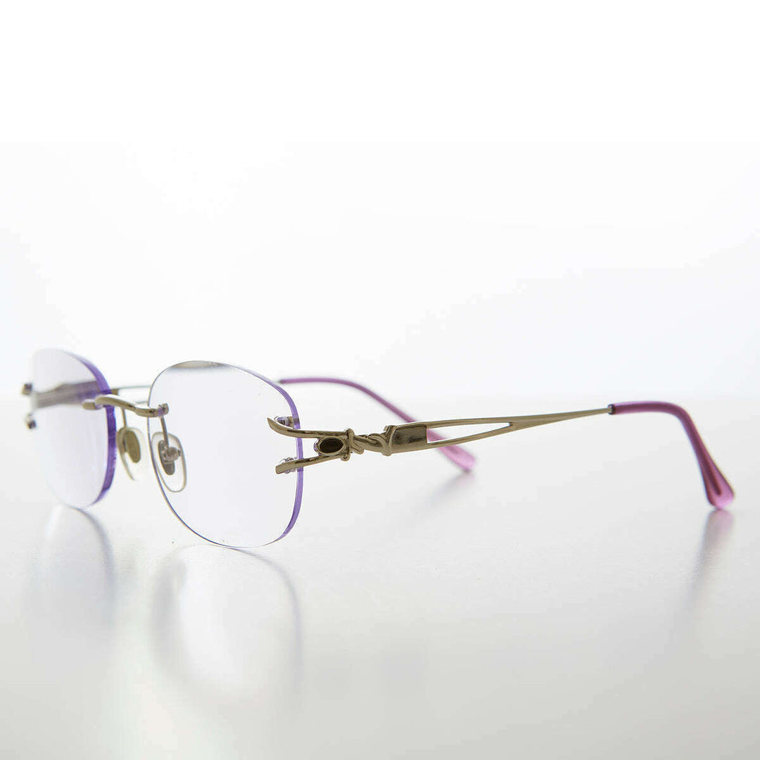 Oval Rimless Colored Lens Readers - Leona