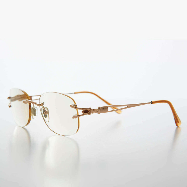 Oval Rimless Colored Lens Readers - Leona