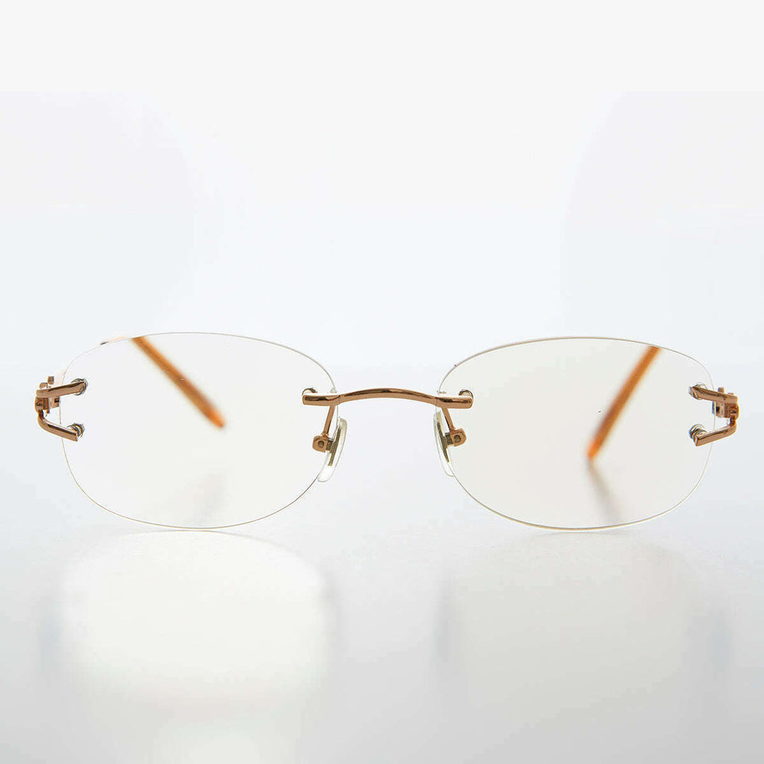 Oval Rimless Colored Lens Readers - Leona