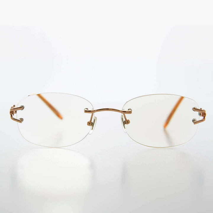 Oval Rimless Colored Lens Readers - Leona