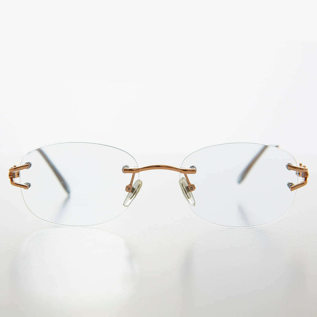 Oval Rimless Colored Lens Readers - Leona