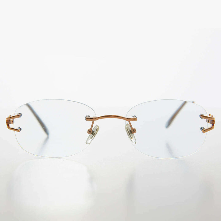 Oval Rimless Colored Lens Readers - Leona