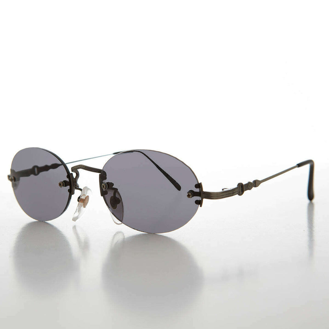 Oval Rimless Minimalistic Vintage Sunglasses - Alpha