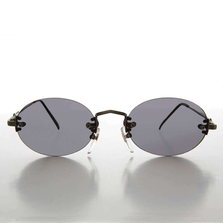 Oval Rimless Minimalistic Vintage Sunglasses - Alpha