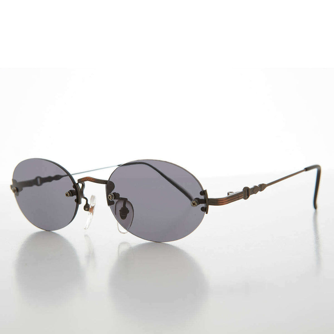 Oval Rimless Minimalistic Vintage Sunglasses - Alpha
