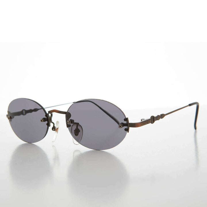 Oval Rimless Minimalistic Vintage Sunglasses - Alpha