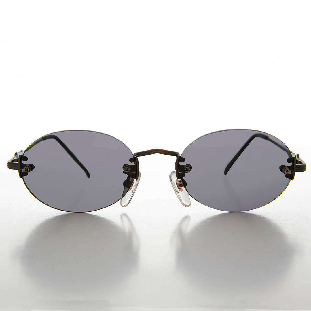 Oval Rimless Minimalistic Vintage Sunglasses - Alpha