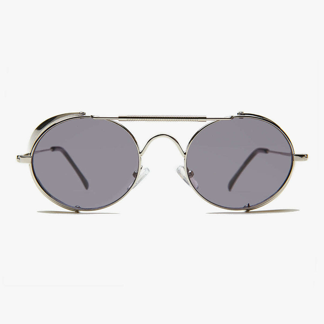 Oval Steampunk Sunglass with Folding Side Shields - Bram 3