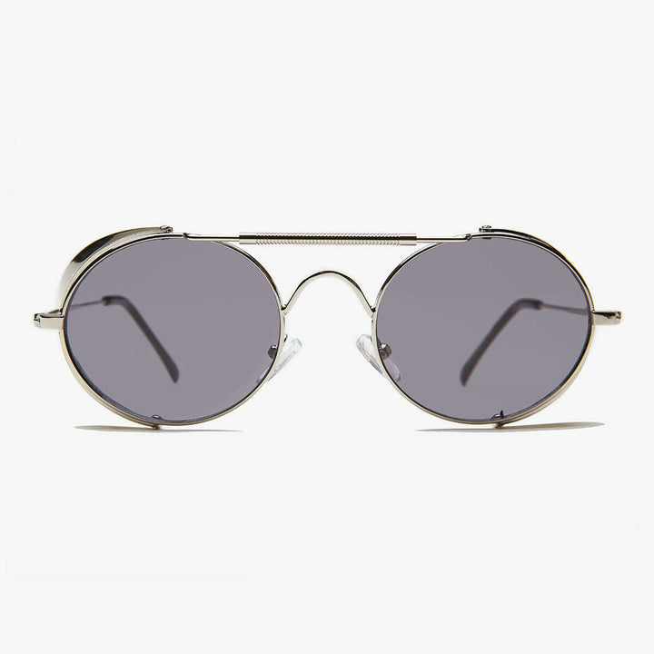 Oval Steampunk Sunglass with Folding Side Shields - Bram 3