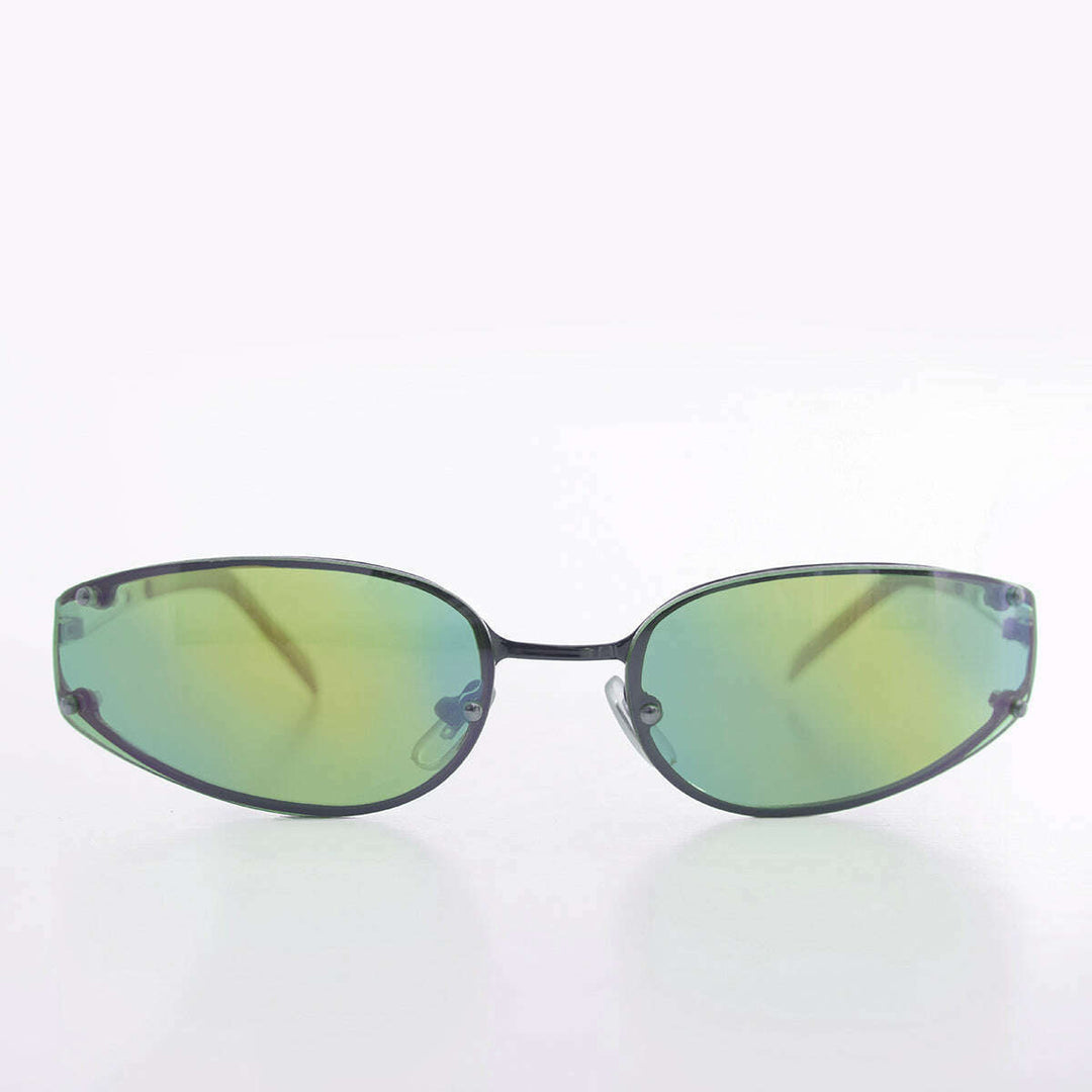 Oval Y2k Wrap Around Sunglasses - Rickey
