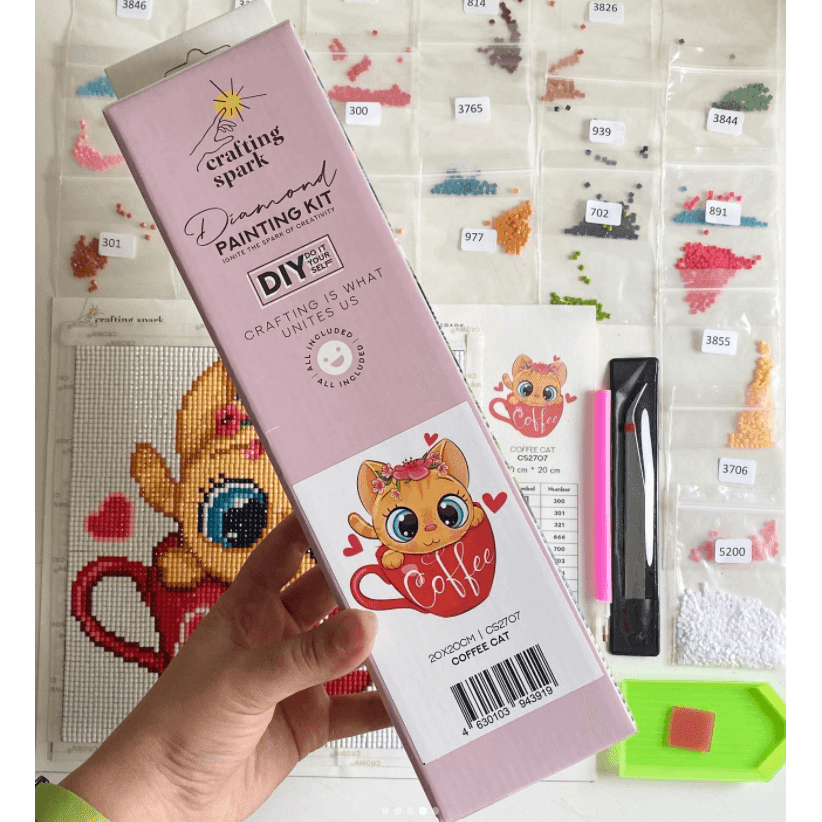 Owl Nika CS2374 7.9 x 7.9 inches Wizardi Diamond Painting Kit