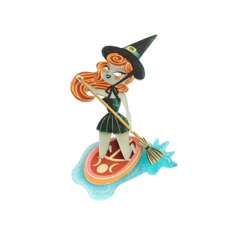 Paddle Surf Witch Brooch by LaliBlue