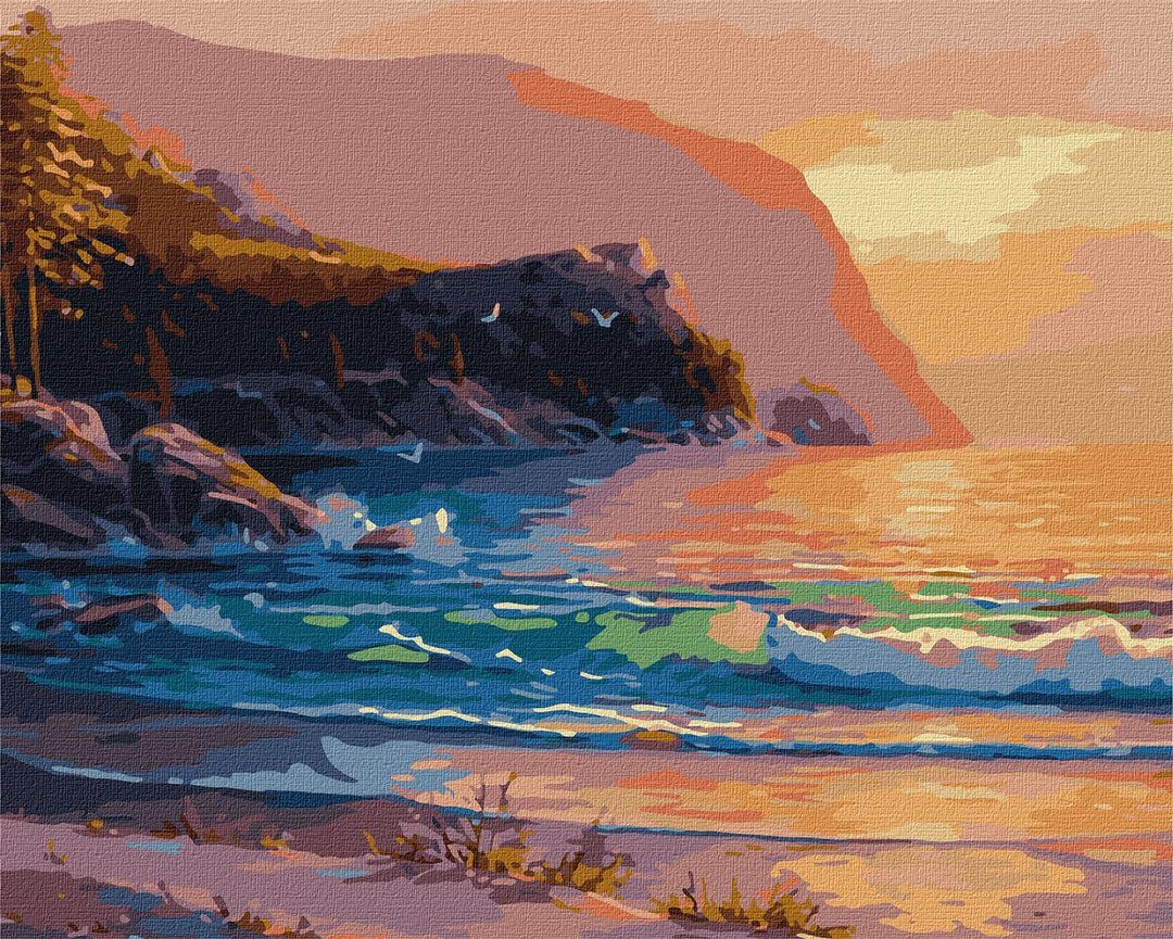 Painting by Numbers kit Evening glow of the waves KHO2761