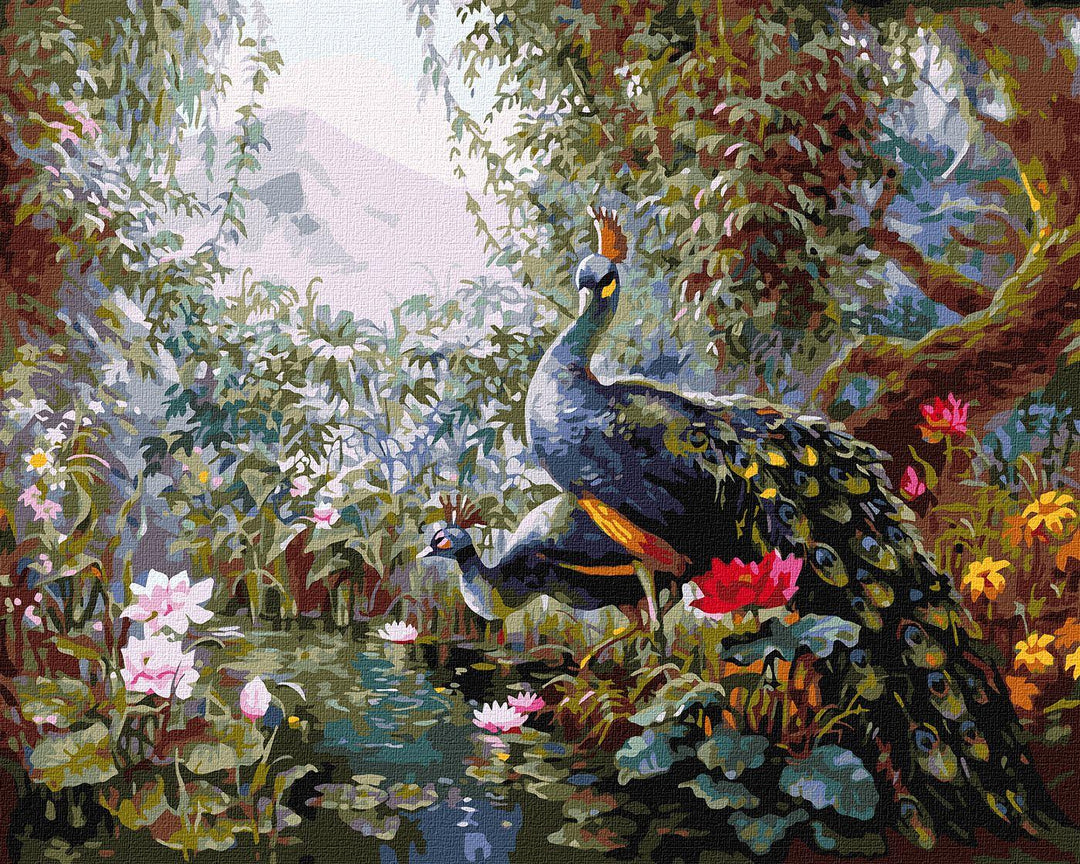 Painting by Numbers kit Fairytale peacocks KHO4375