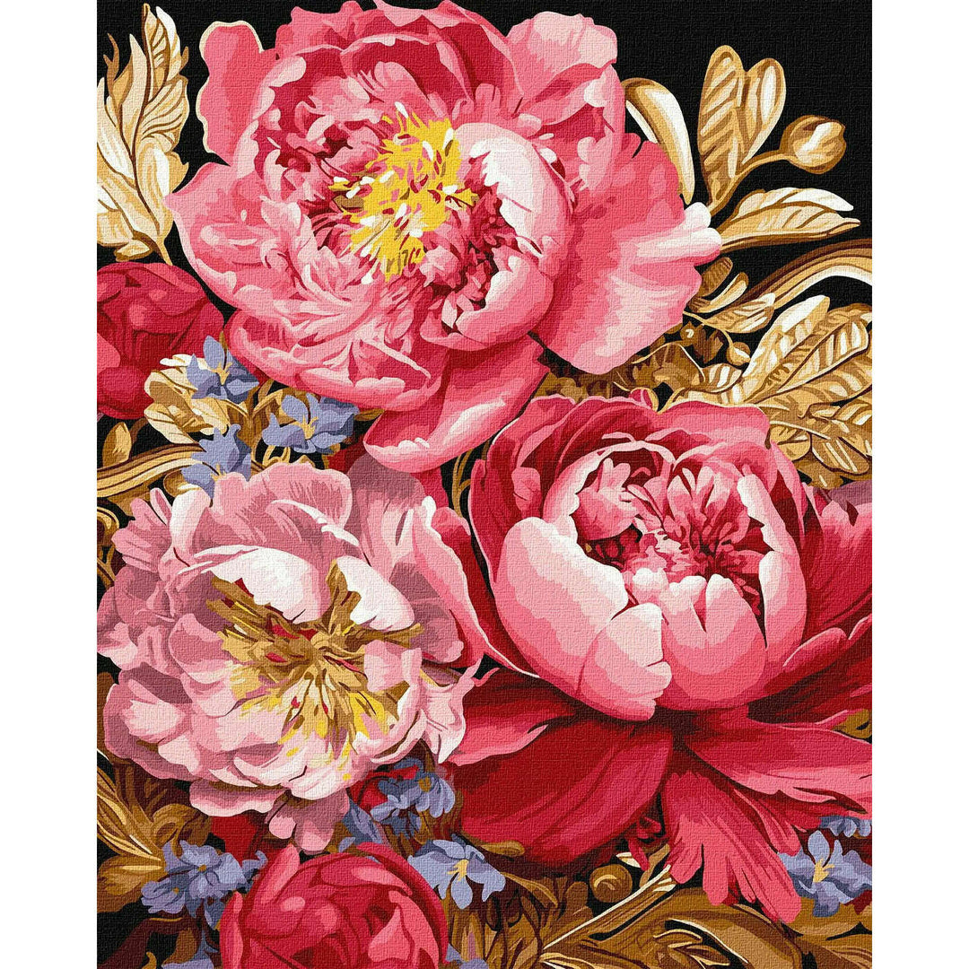 Painting by Numbers kit Floral inspiration with extra metallic paints KHO3262