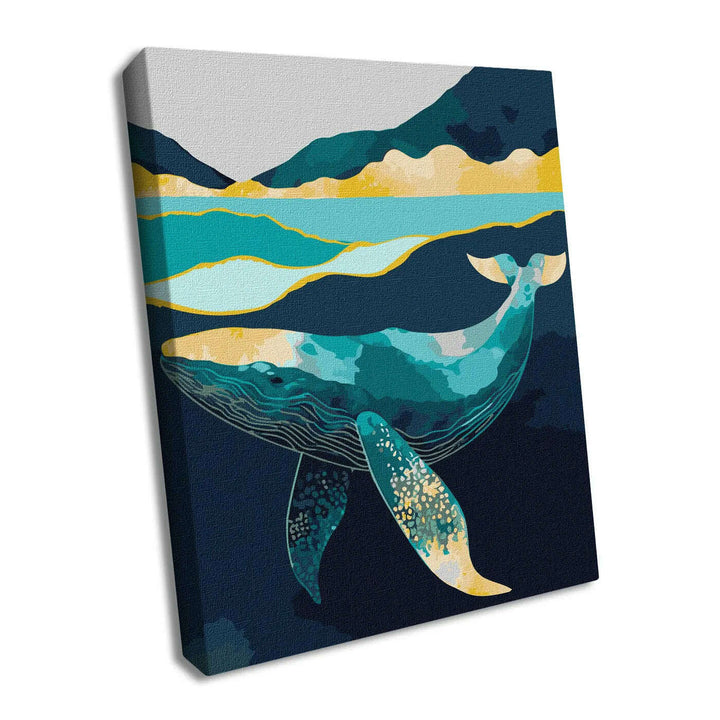 Painting by Numbers kit Graceful whale with extra metallic paints  KHO6522