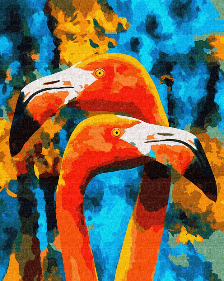 Painting by Numbers kit Orange flamingos KHO4261