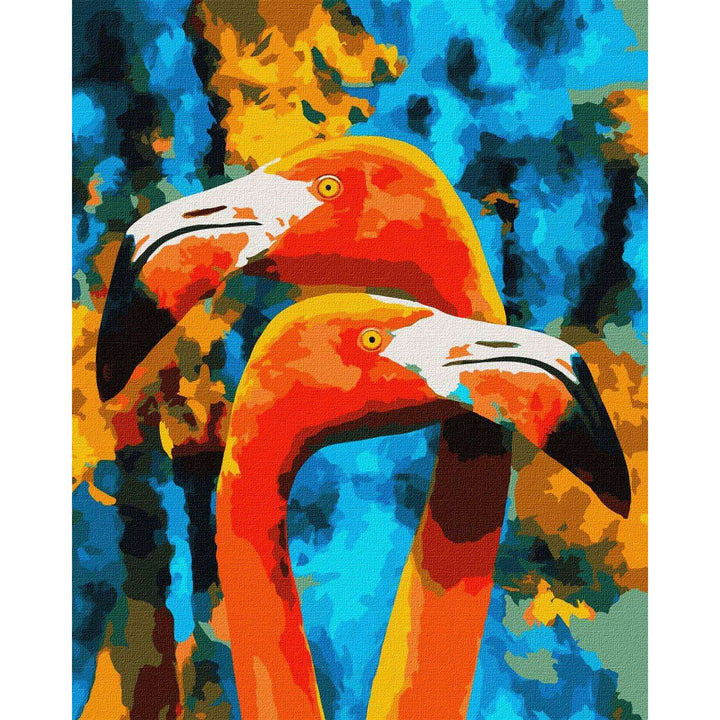 Painting by Numbers kit Orange flamingos KHO4261