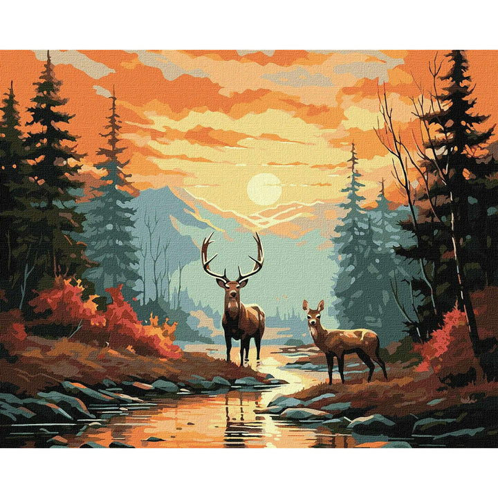 Painting by Numbers kit Refined deers KHO6576