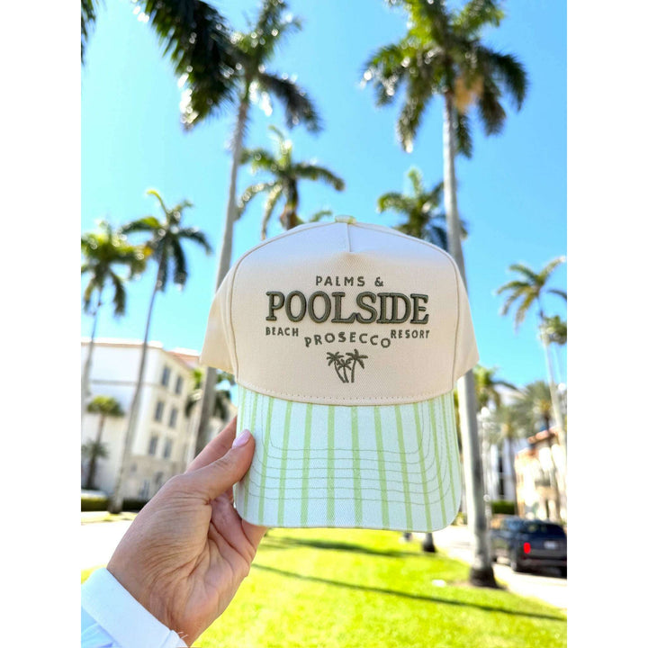 Palms & Poolside - Green Stripe Trucker Hat