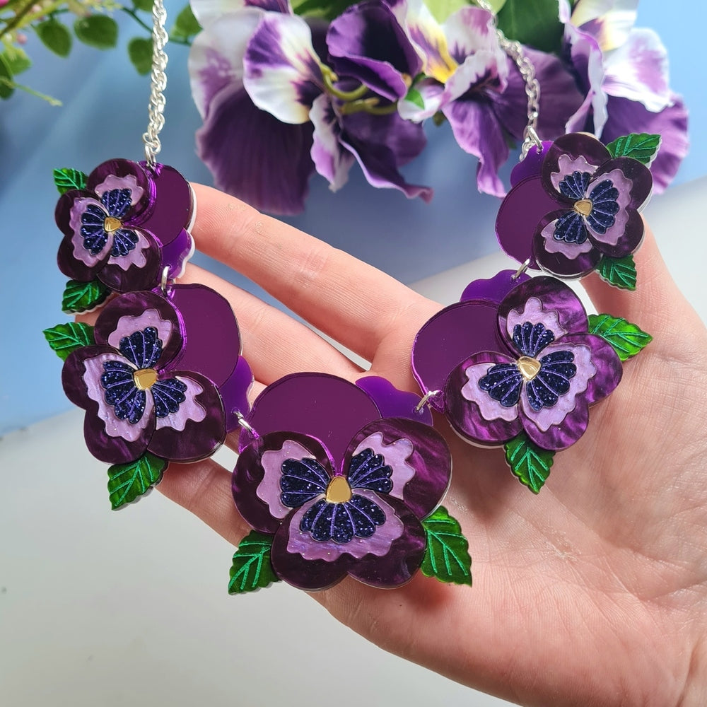 Pansy Charm Statement Necklace - Pre Order by Cherryloco Jewellery 1