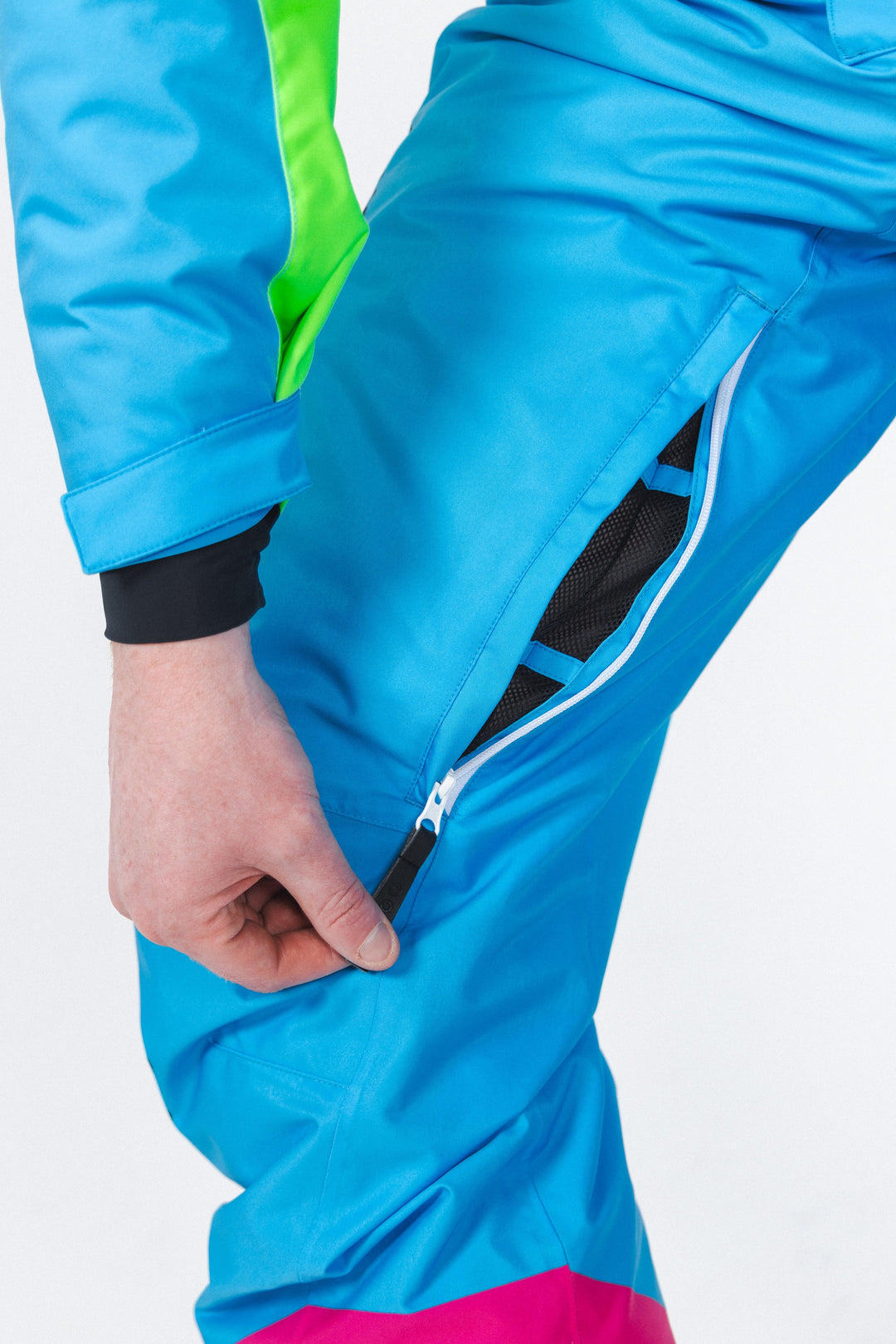 The Park Rat | Men's Neon Spray Design Retro One Piece Ski Suit