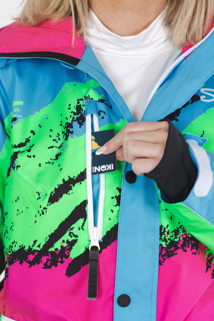 The Park Rat | Neon Spray Design Retro Women's One Piece Ski Suit