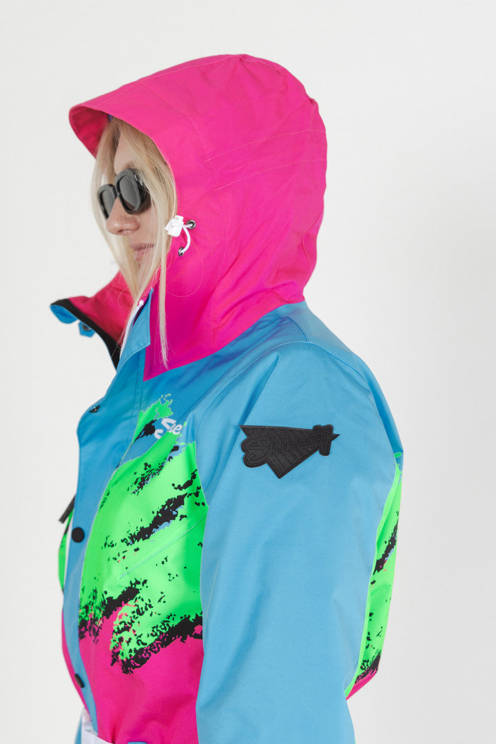 The Park Rat | Neon Spray Design Retro Women's One Piece Ski Suit