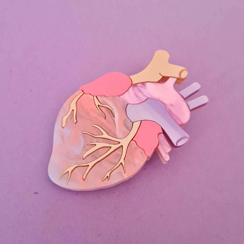 Pastel Anatomical Heart Brooch by Cherryloco Jewellery 4