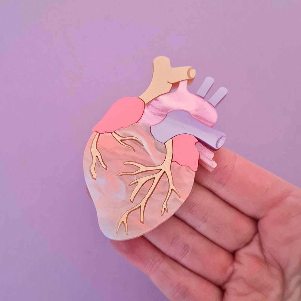Pastel Anatomical Heart Necklace by Cherryloco Jewellery 2