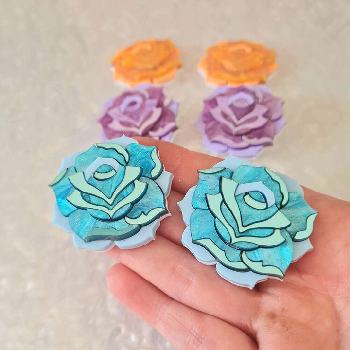 Pastel Rose Brooch Set by Cherryloco Jewellery 3
