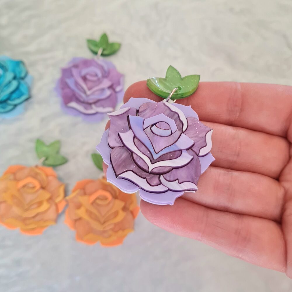 Pastel Rose Earrings by Cherryloco Jewellery 2