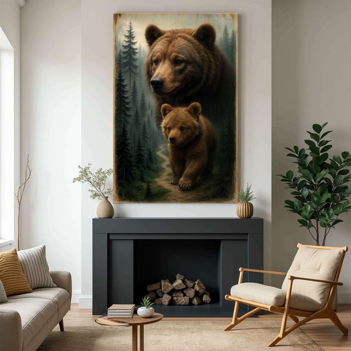 Path of the Wild Kin Bear and Cub Wall Art