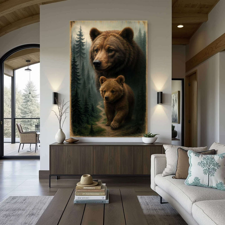 Path of the Wild Kin Bear and Cub Wall Art