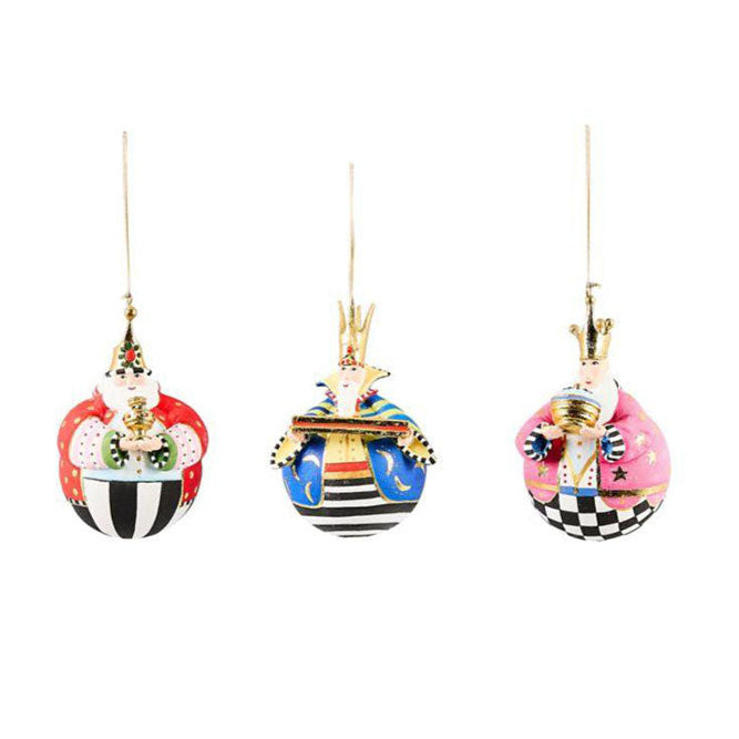 Patience Brewster Nativity Jolly Wisemen Ball Ornaments, Set of 3