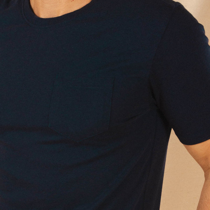 The Blues Singer | Deep Navy Everyman™ Pocket T Shirt