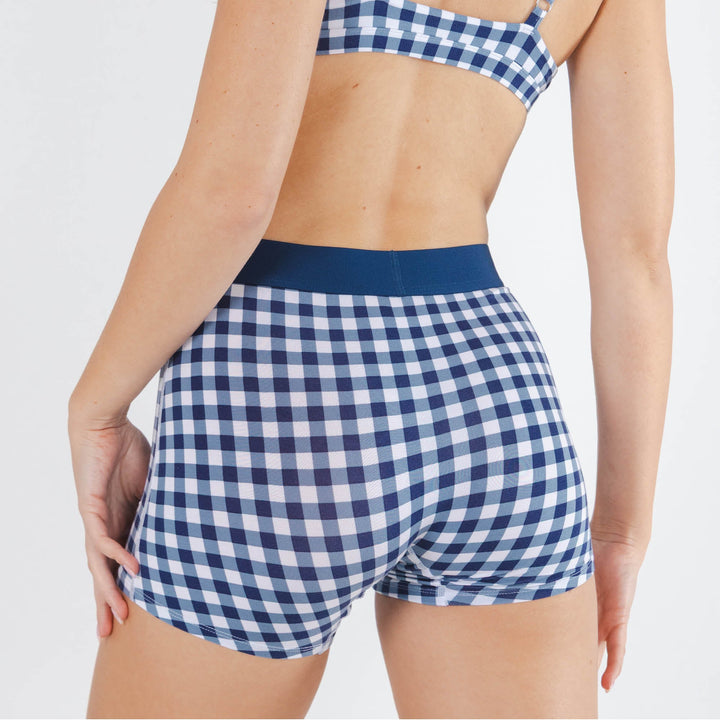 The Mad For Plaid | Navy Gingham Women’s Boxers
