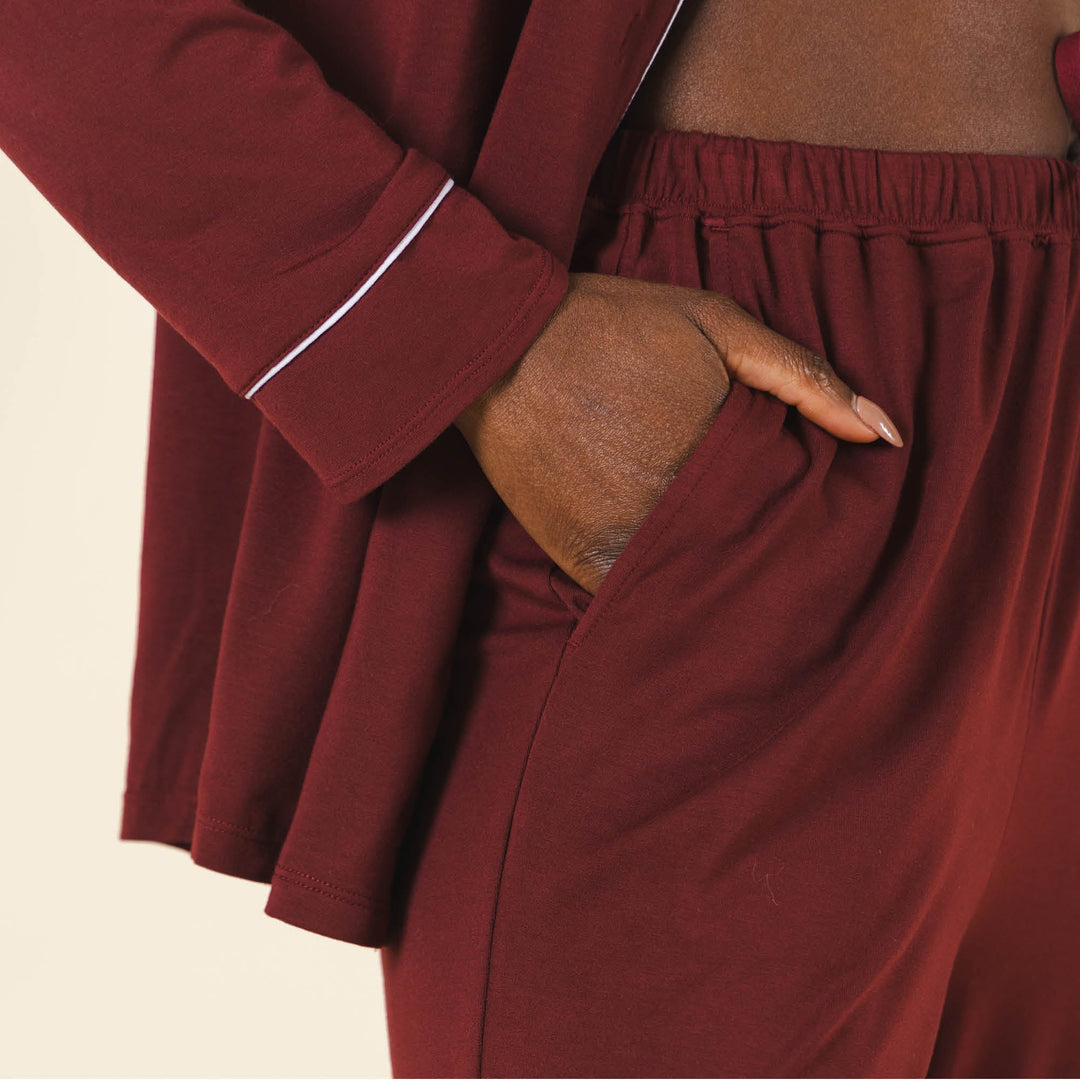 The Sommelier | Burgundy SleepDeep™ Women’s Long Sleeve Pajama Set